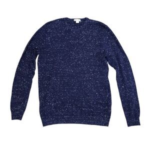 Reiss Men’s Crewneck Sweater Cotton Cashmere Blend Blue Speckled Size Medium